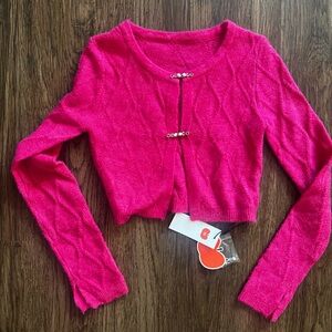 90s y2k style pink Cropped sweater& mini purse